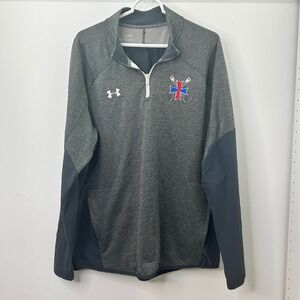 Under Armour ColdGear 1/4 Zip Pullover Gray Lacrosse Logo Men's XL